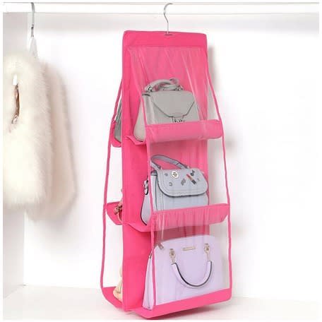 Transparent Bag Organizer - Pink - 6-pocket