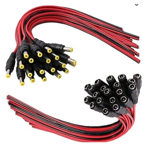 12v 5a Male And Female Dc Power Pigtail Connectors For Cctv Security Camera And Lighting P