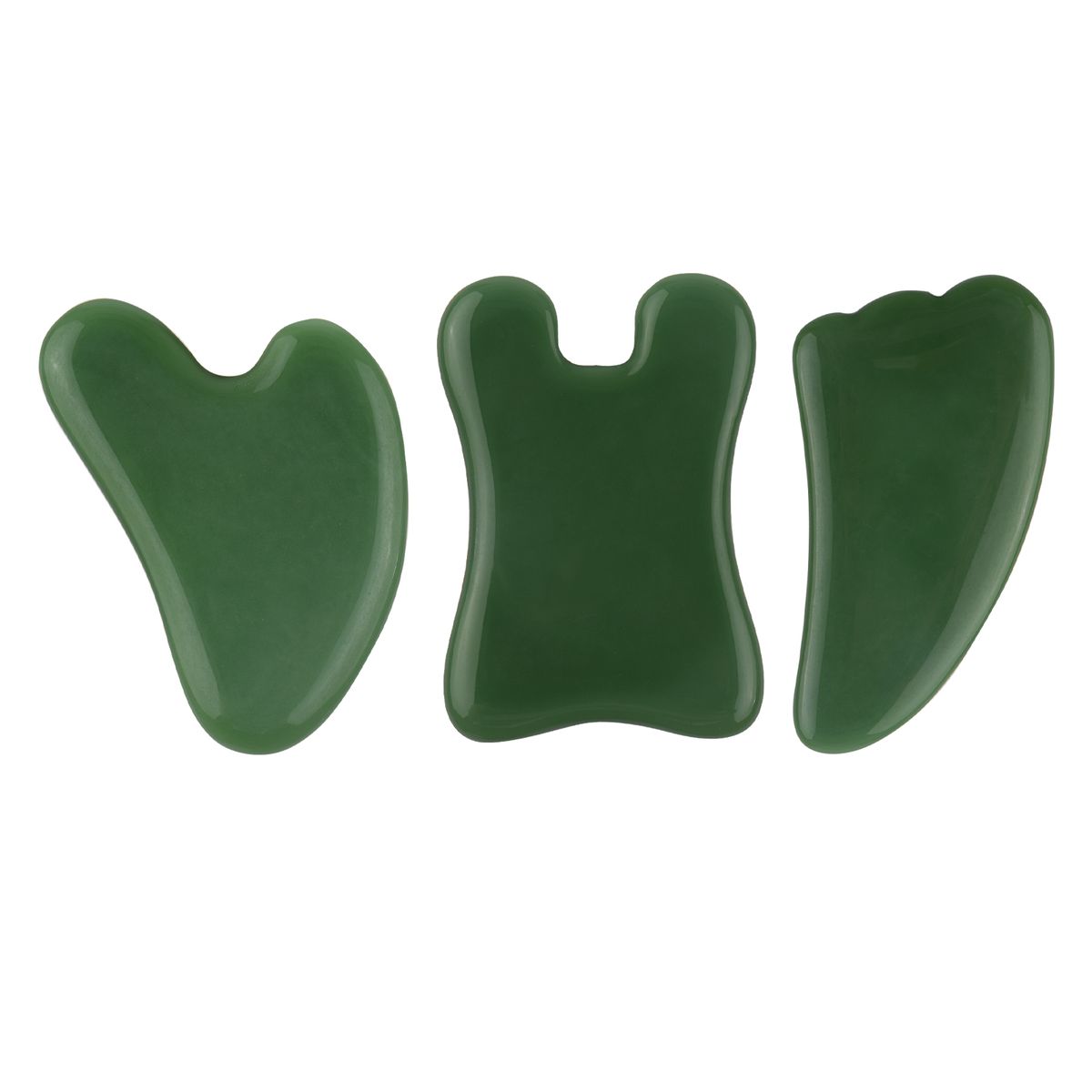 Jade Guasha Massage Tool Set 3 Pack Gua Sha Facial Tool