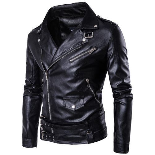 Punk Multi Design Style Motorcycle Biker Leather Jacket Men