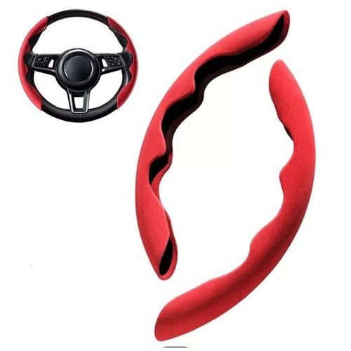 Anti-slip Steering Wheel Grip Cover -  Pair - Red