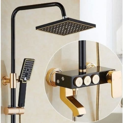 MG - Shower - Black And Gold