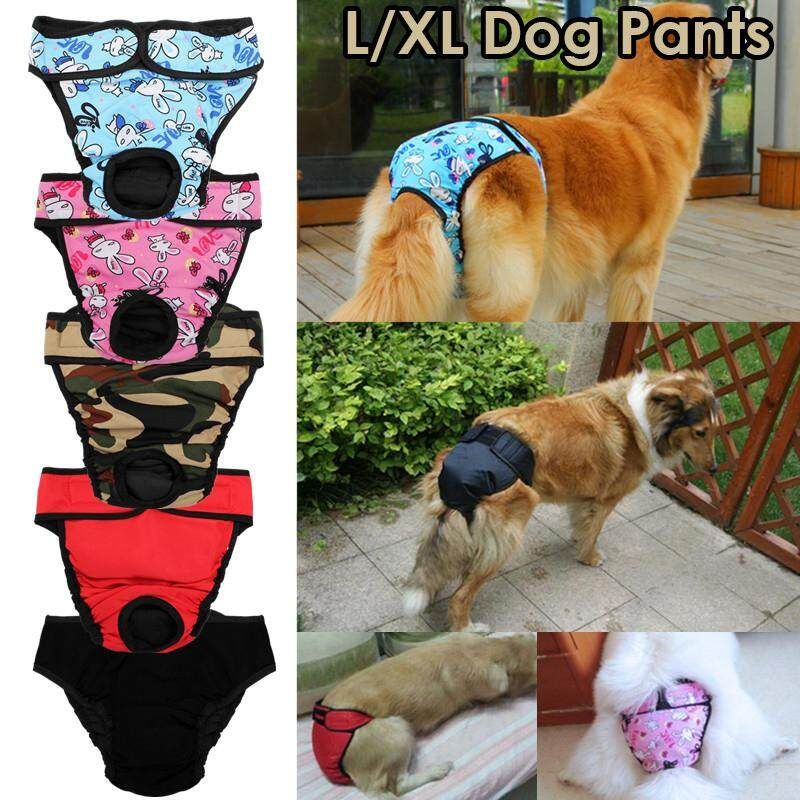 Dog Physiological Pants Cotton Tighten Strap Sanitary Pet Diapers Underwear Black Size XL Black XL