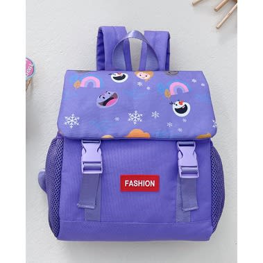 Toddler Girls Cartoon Character Trendy Light Weight School Bag -10.2" -purple
