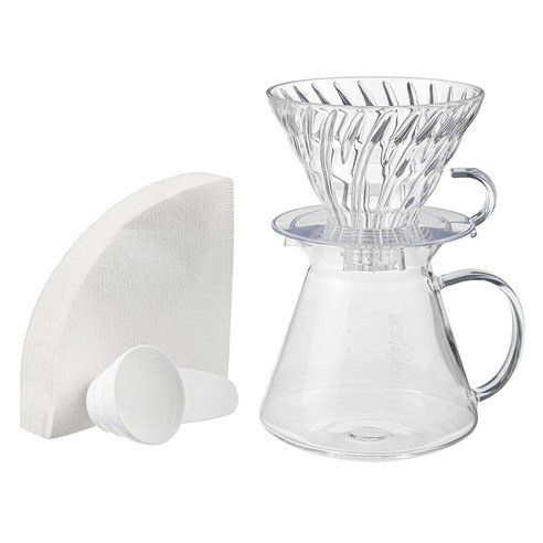 Hario V60 Glass Brewing Hand Drip Set S-VGBK-02-T