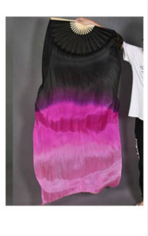 De Silk Props Fan Hand Performance Color Dance Foldable Gradient Belly Abanicos Elegant Dancing Colorful Fan Dance Mano