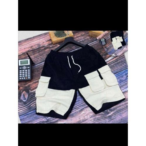 New Summer Cargo Combat Short (Black With Offwhite)