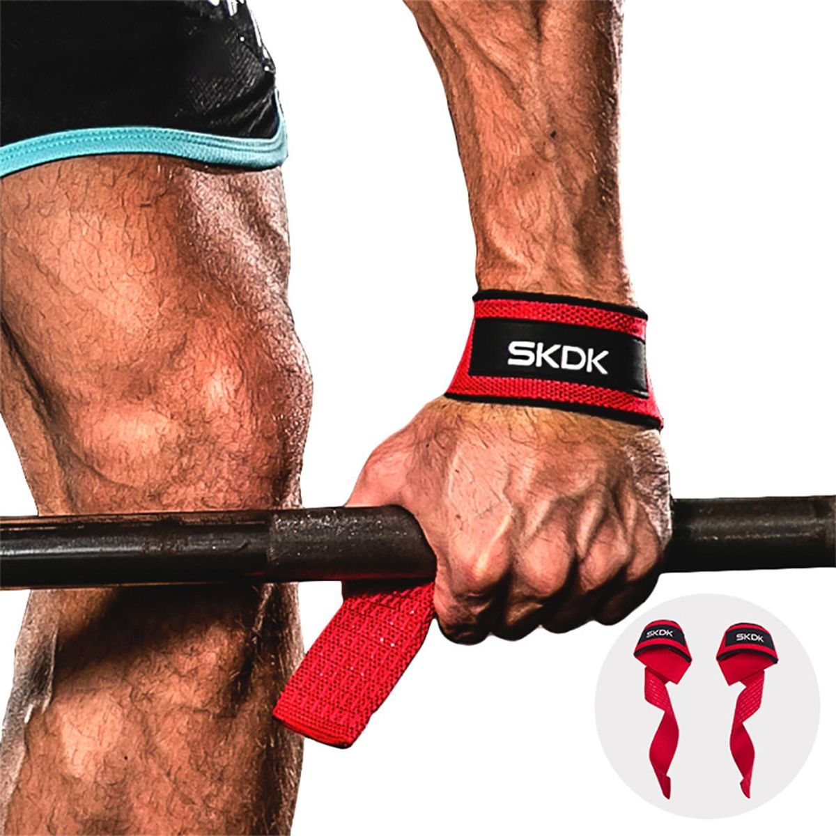 1 Pair Weight Lifting Straps Weight Lifting Wrist Support Straps Red