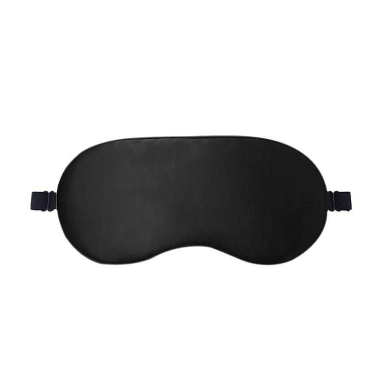 Double-sided imitation silk mulberry silk eye mask shading sleep eye mask lunch break eye mask printing logo embroidery wholesale sd01 adjustment buckle black