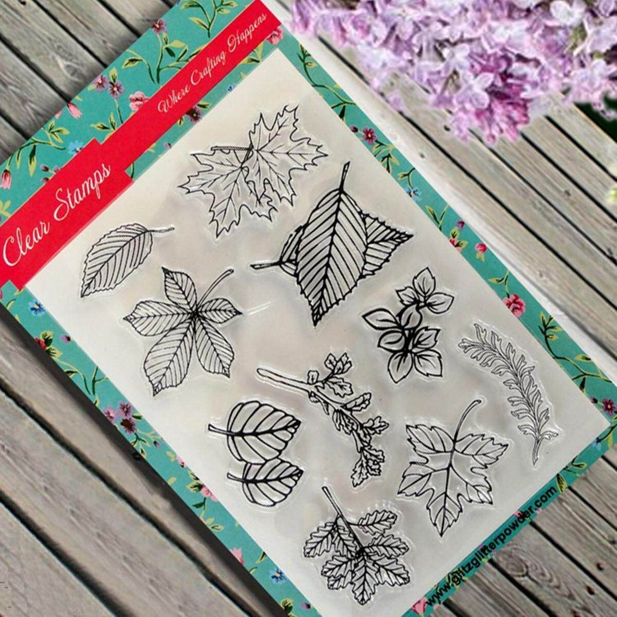 Flower Silicone Rubber Clear Stamp Seal Scrapbooking Diary Christmas Card DIY Leaves