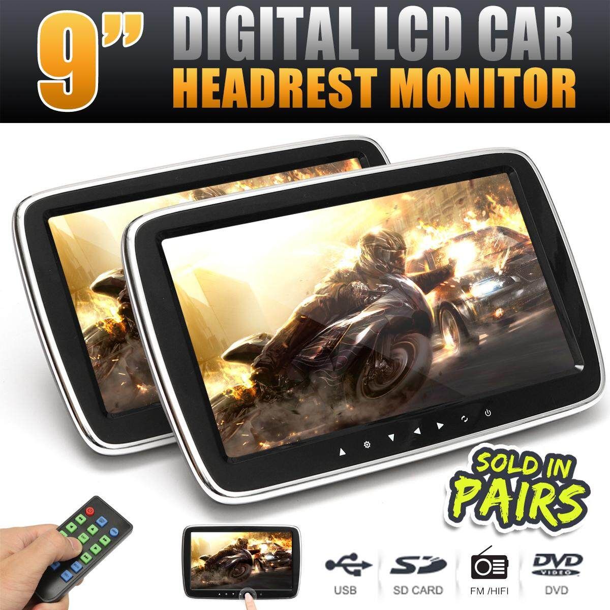 9 Inch HD Headrest Video MP5 Display Backseat Row Entertainment System Touch Buttons