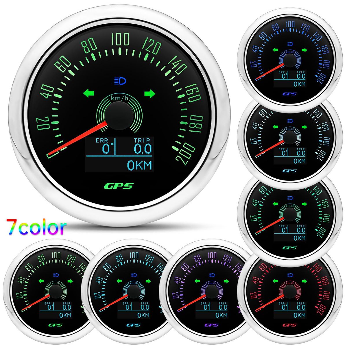 85mm Digital GPS Speedometer - 0-120km/h - Stainless Steel Bezel For Car Boat Motorcycle