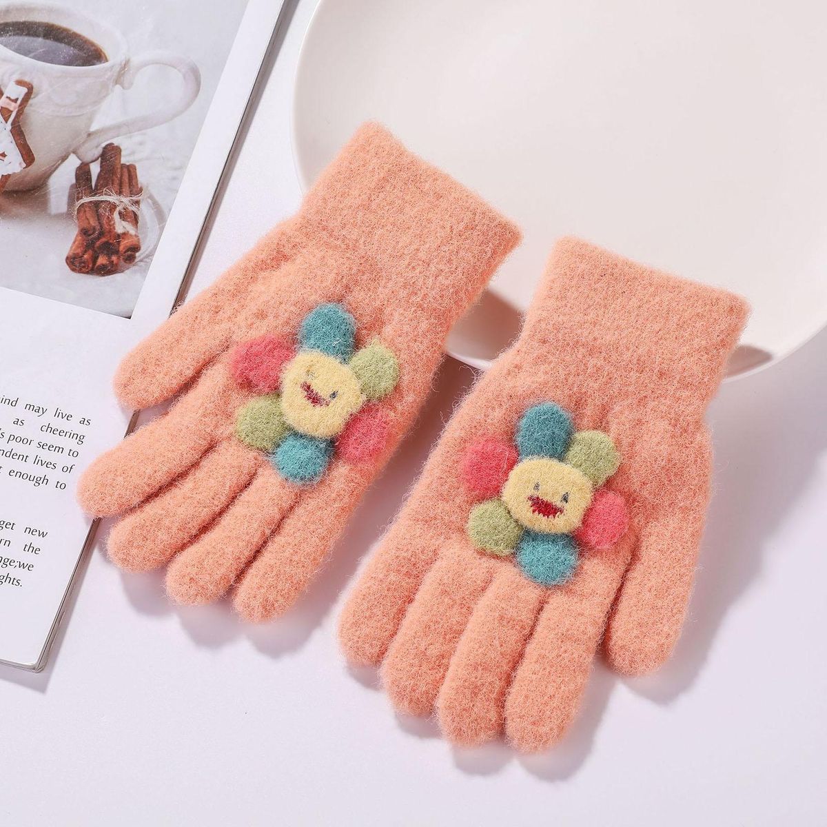 1 Pair Children Windproof Winter Kids Student Orange