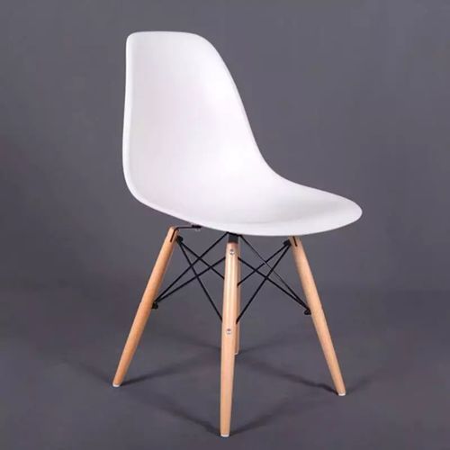 EAMES DESIGNED EIFFEL DSR PLASTIC CHAIR WHITE