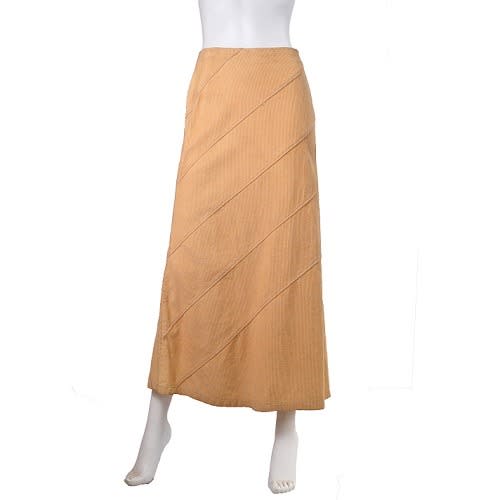 Women A Line Corduroy Beige Midi Skirt