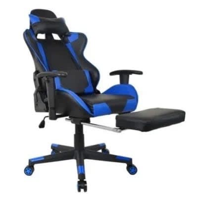 High Class Racing Leather Chair - Blue & Black