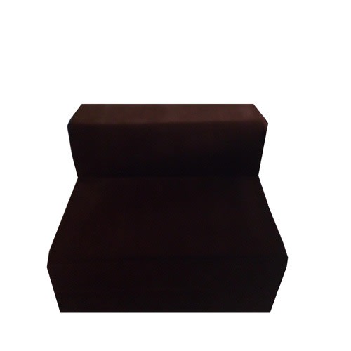 Armless Sofa Bed  - 2 Seater Convertible Sofa - Brown - 72 X54 X 6"