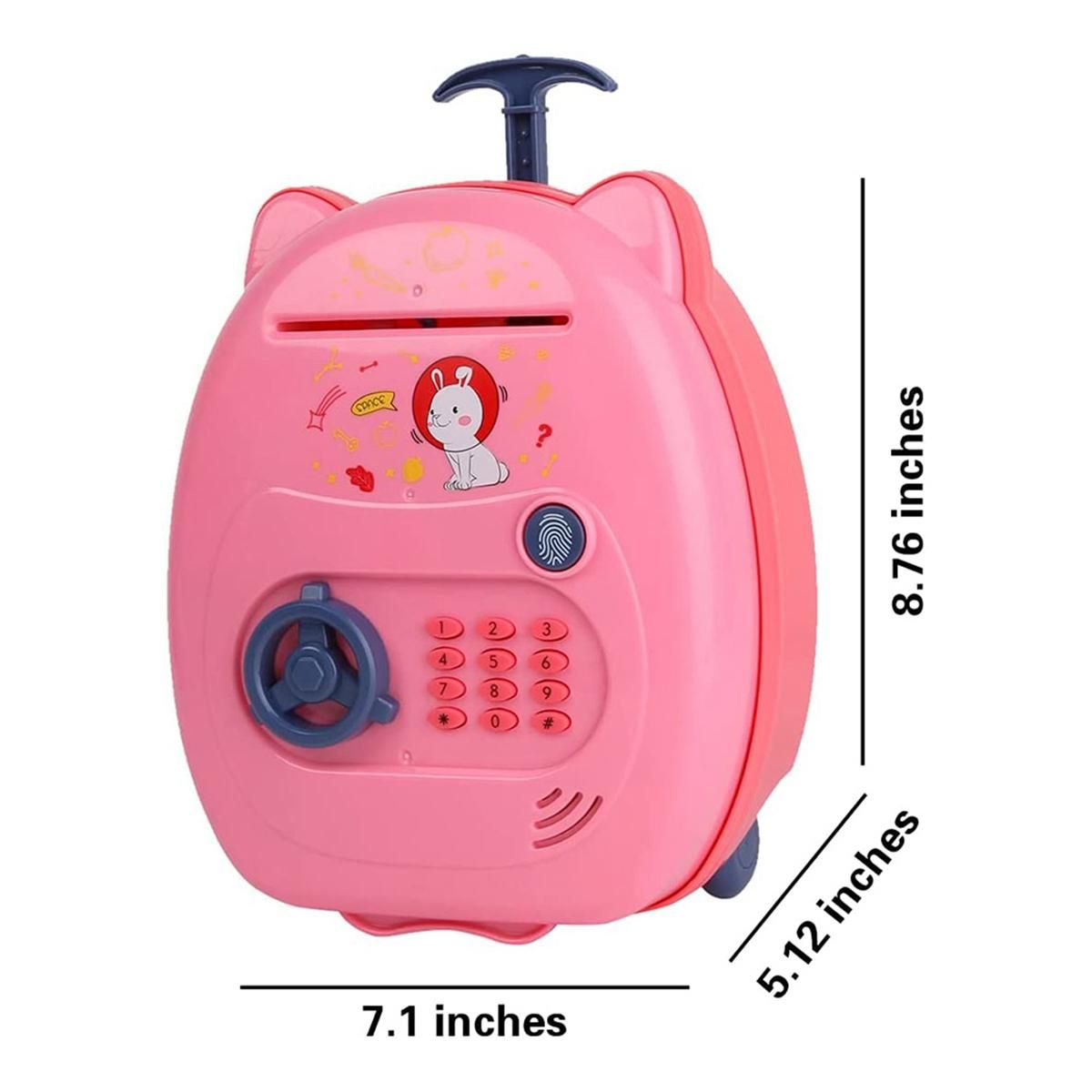 Piggy Bank Electronic Mini ATM for Kids Baby Toy, Safe Coin Banks Money Saving Box Pas Code Lock for Children,Blue