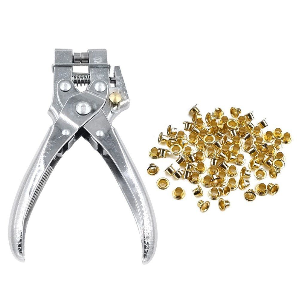 Eyelet Punch 2-in-1 Eyelet Grommet Pliers Steel Hole Punch