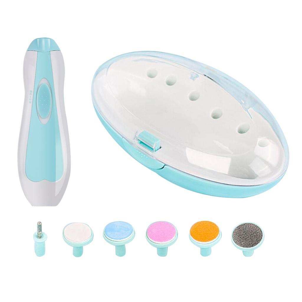 Safety Electric Nail Clipper Cutter Baby Nail Kids Infant Nail Blue