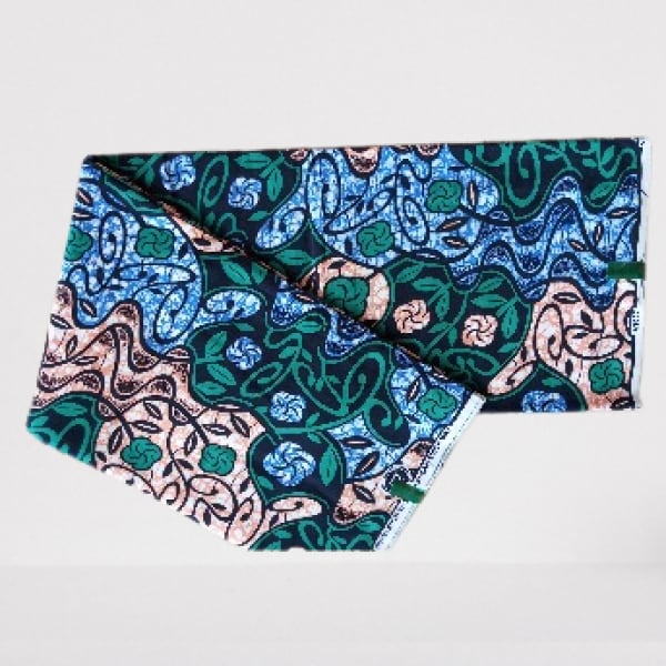 Non-bleeding Guaranteed Ankara With Tiny Green Leaves And Flowers - 6yards - Multicolor