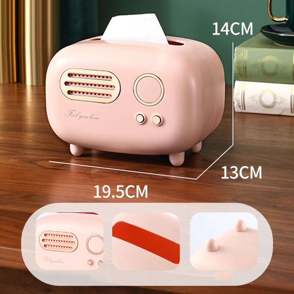 Retro Radio Shape Tissue Box Practical Cute Tissue Dispenser