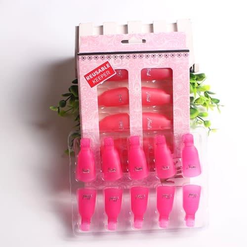 Reusable Plastic Nails Keeper -Pink -10pieces