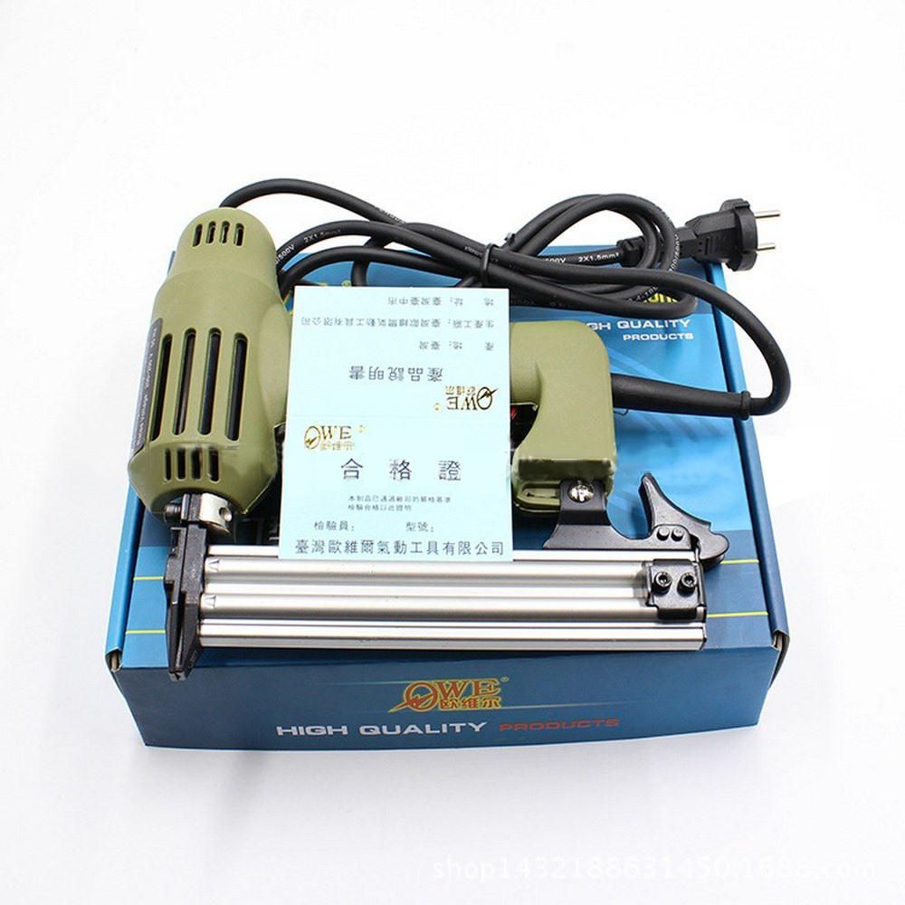 220V Electric Nail Gun Straight Nail Staple Gun Framing Tacker Stapler For Furniture 5/10/15/20/25/30mm Nails Woodworking Tools
