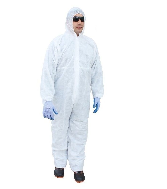 DISPOSABLE COVERALL, 40 GSM, WHITE
