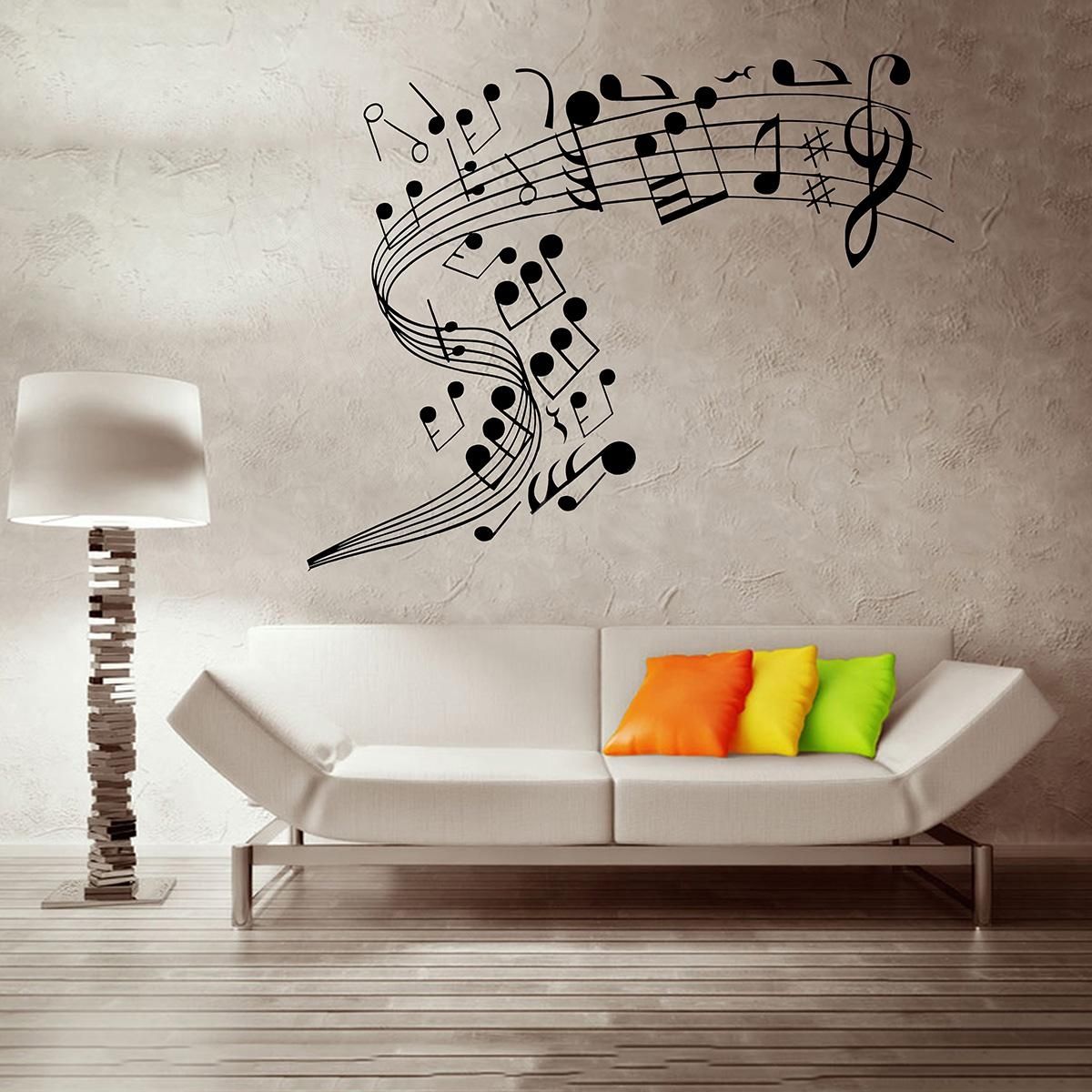 Music Notes Band Room Home Removable Wall Stickers Decals Vinyl DIY Decor Art 468799 Color-0