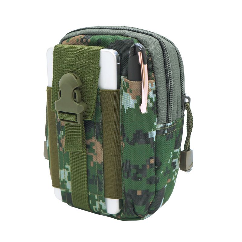 (Green-2)Tactical Belt Bag Army Belt Nylon Belt Pouch Fanny Pack Waist Hip Bum Bags For Hiking SBS