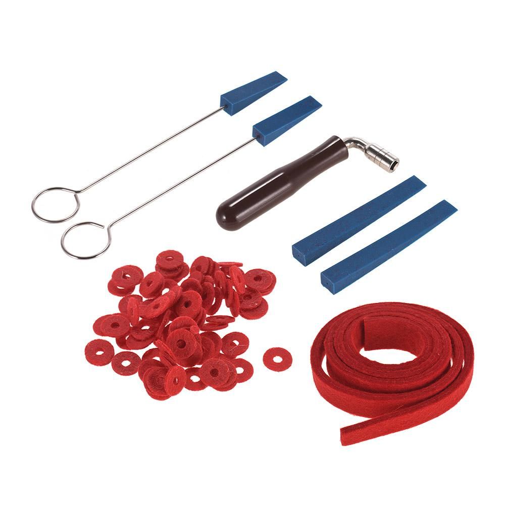 Professional Piano Tuner Kit Tuning Tool Set Wrench Hammer Rubber Mutes Red Felt Temperament Strip and Circles Fixing Tool Supplies for Piano