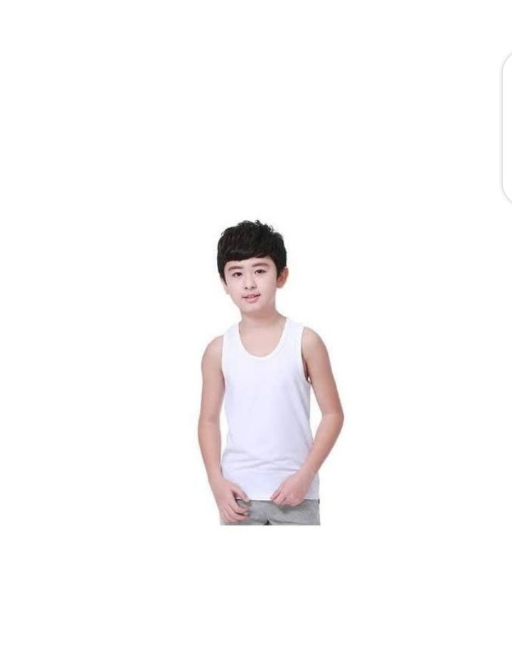 Children White Cotton  Singlets 6pcs