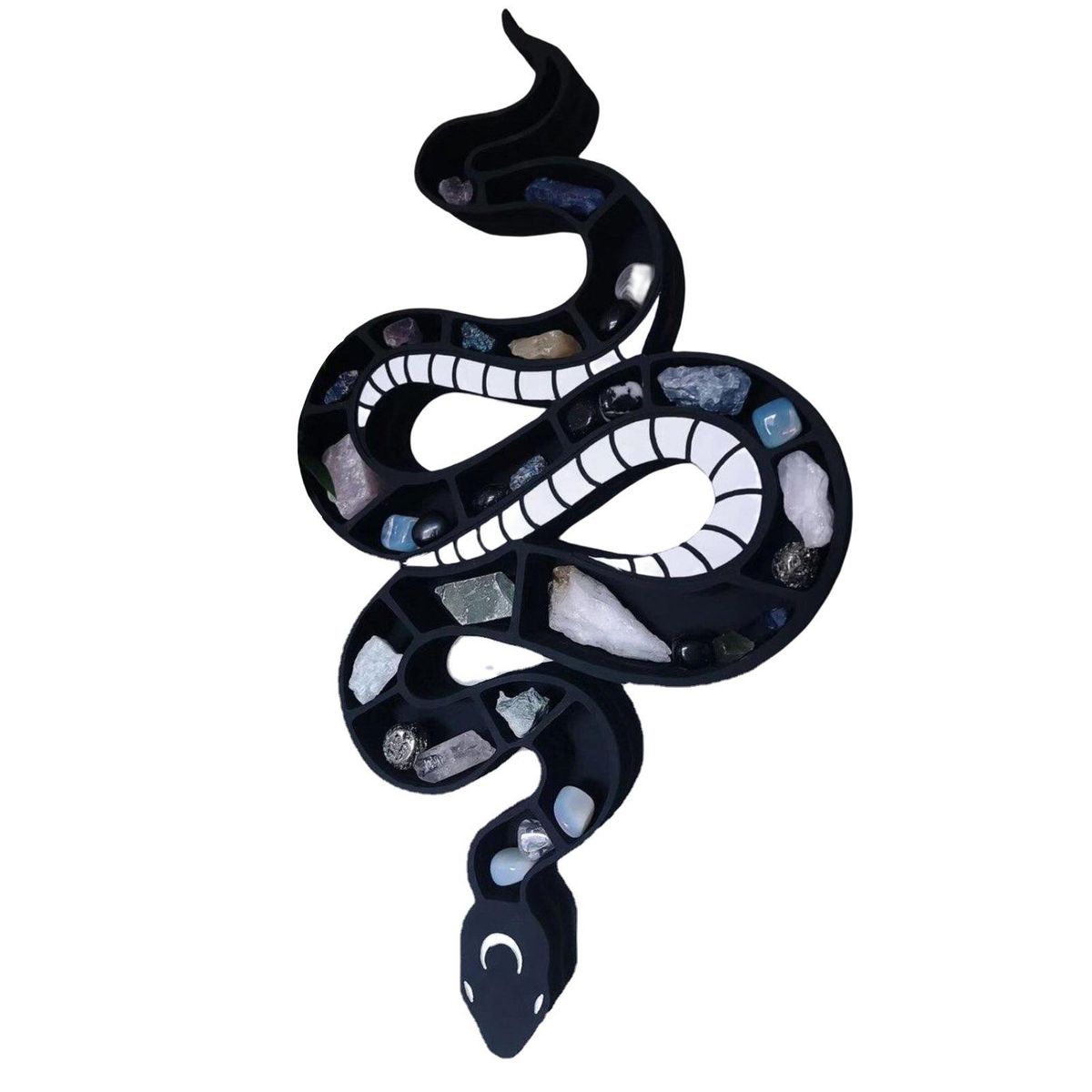 Wooden Rack Snake Shape Aromatherapy Stone Shelf Wall Organizer