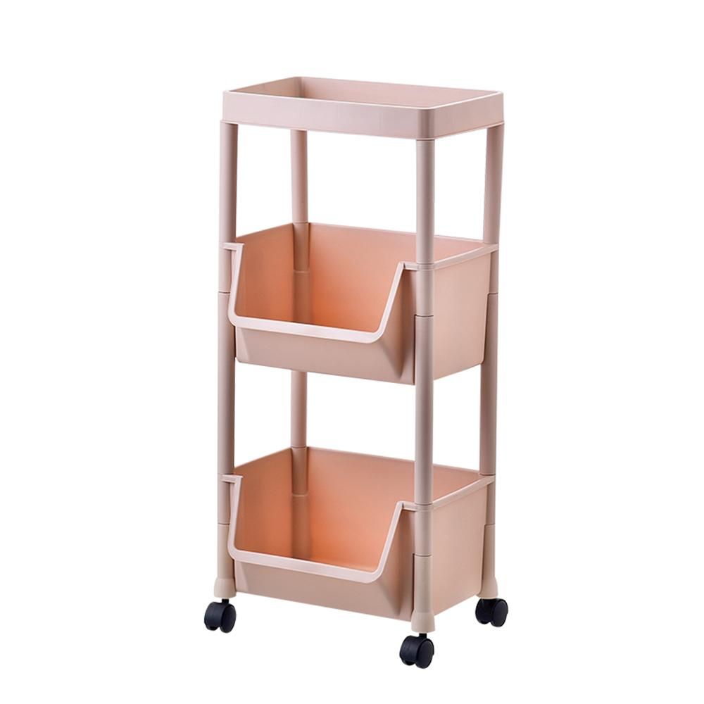 Storage Trolley Rolling Cart Kitchen Tier Wheel Storage Rack Organizer 3 Layers Storage Shelf Rack