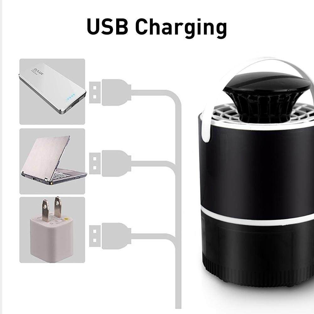 USB Portable Electric Fly Bug Mosquito Insect Killer LED Light Trap Lamp Pest Control Light Black