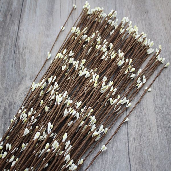 65cm Colourful Iron Wire Rattan Ring Artificial Flowers Garland Stamens Frame For Christmas Home Decor DIY Floral Wedding Wreath Milky White