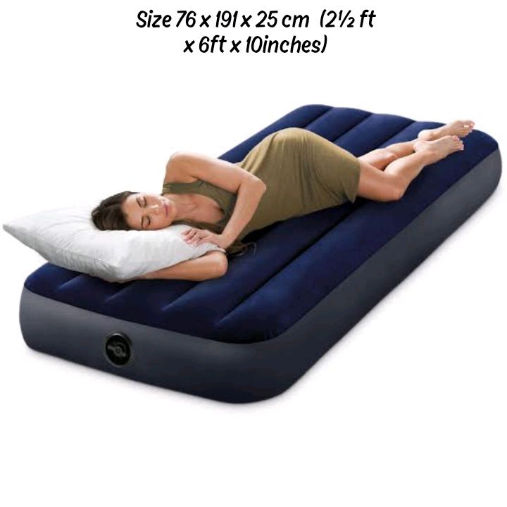 Inflatable Intex Cot Size Air Mattress 2.5 Ft X 6ft X 10inches)