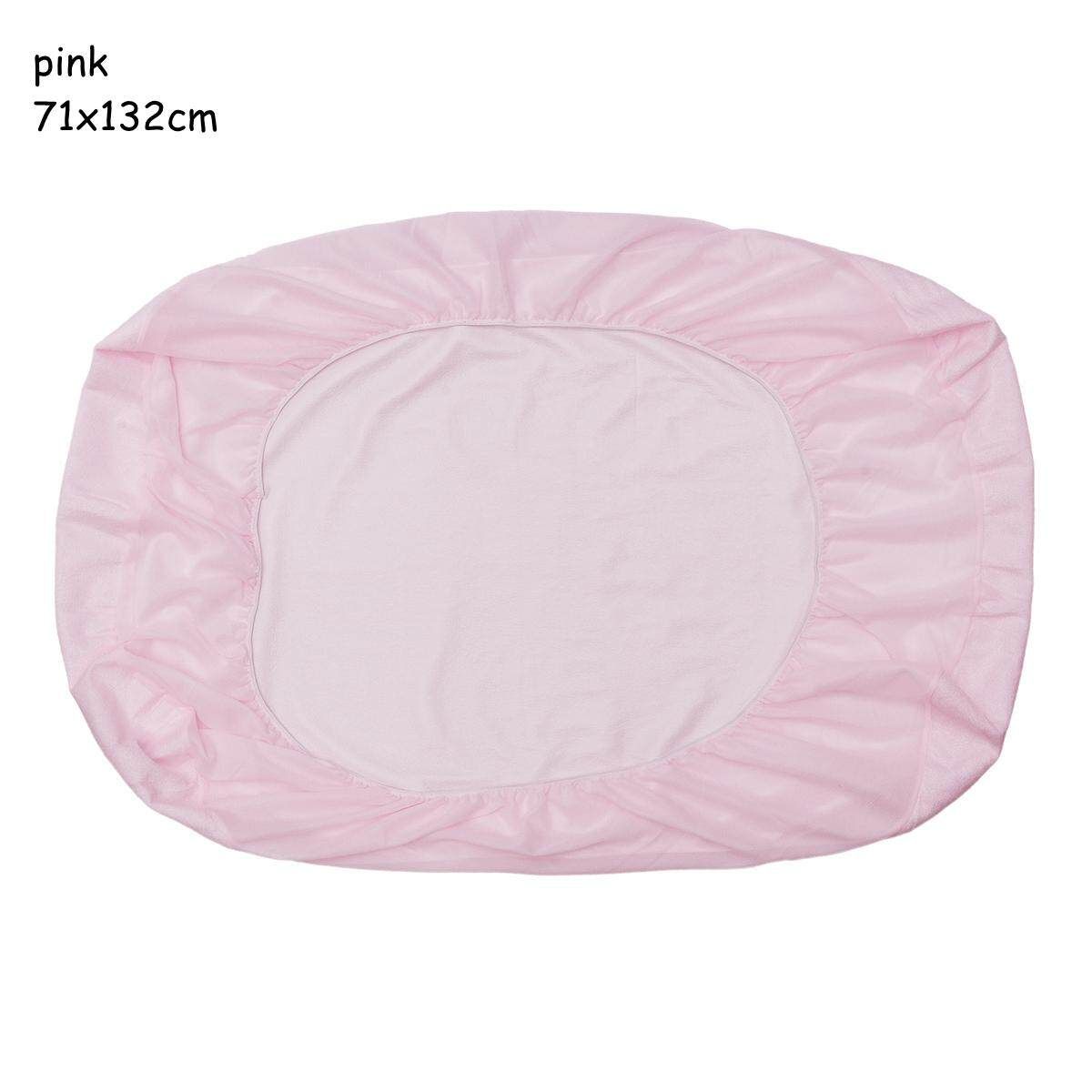 Baby Bed Mattress Cover Crib Fitted Sheet Polyester Waterproof Protector Pink