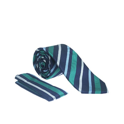 Vissioni Coloured Stripe Tie - Green