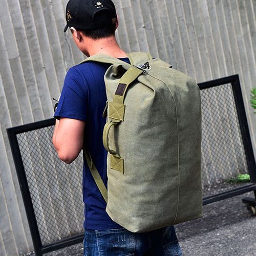 Multifunctional Canvas Backpack,Men Outdoor Duffle Bag