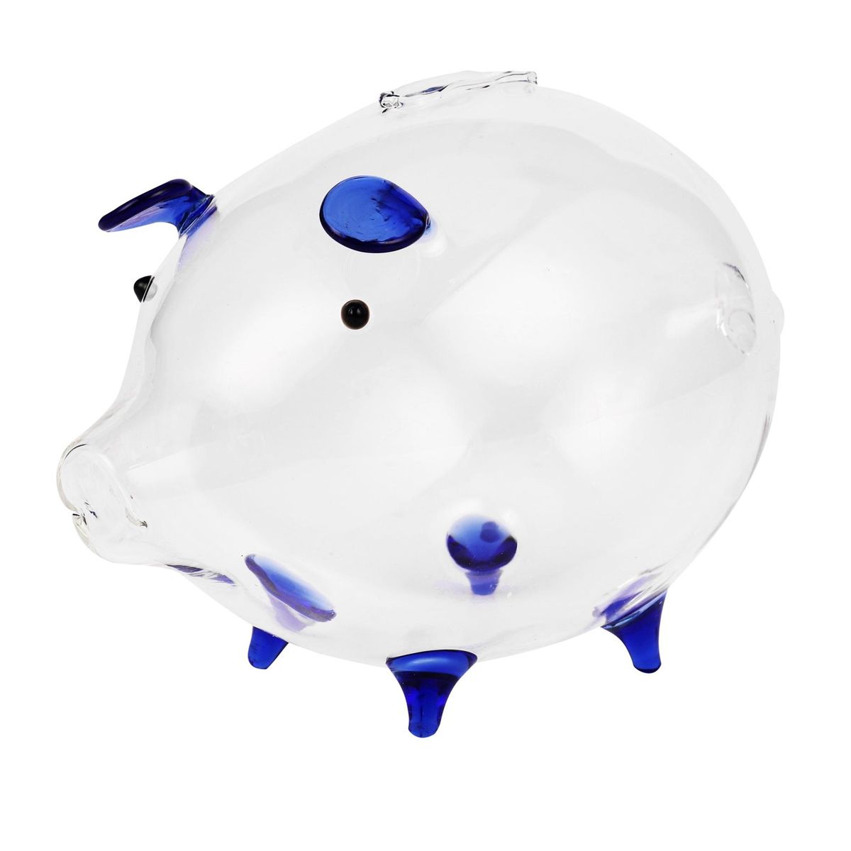 Pig Piggy Bank Money Boxes Coin Saving Box Cute Transparent Glass Souvenir Birthday Gift For Children Kids-Blue