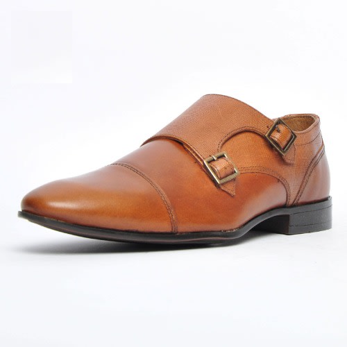 Monkstrap Leather Shoes - Tan