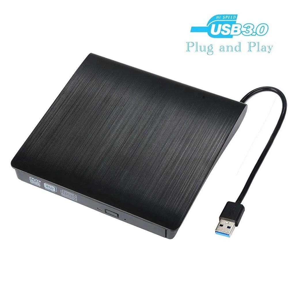 USB 3.0  External DVD Drive Ultra-Slim CD/DVD-RW DVD/CD Rom Rewriter Burner Writer High Speed Data Transfer for Laptop Desktops