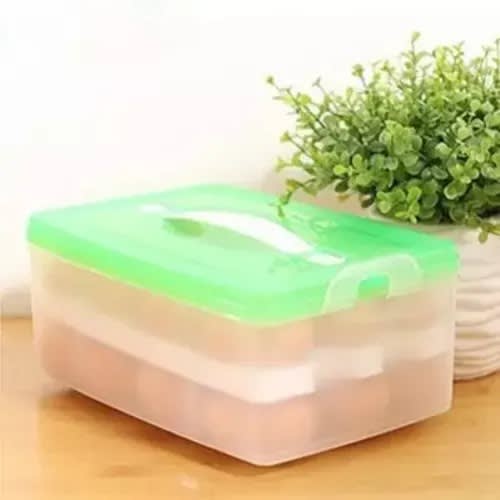 Double Layer Egg Storage - White - 21.5cm/ 23.5cm And 13.5cm