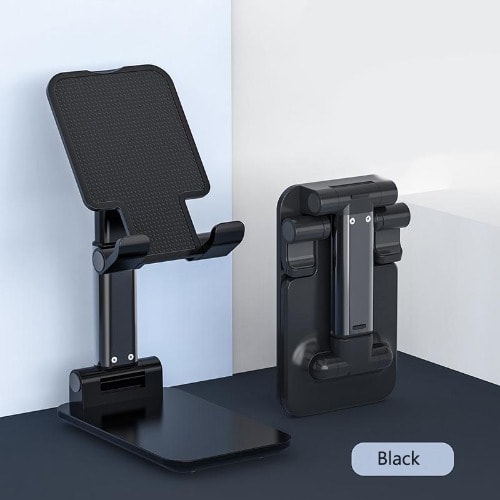 Folding And Adjustable Desktop Phone Stand - Black