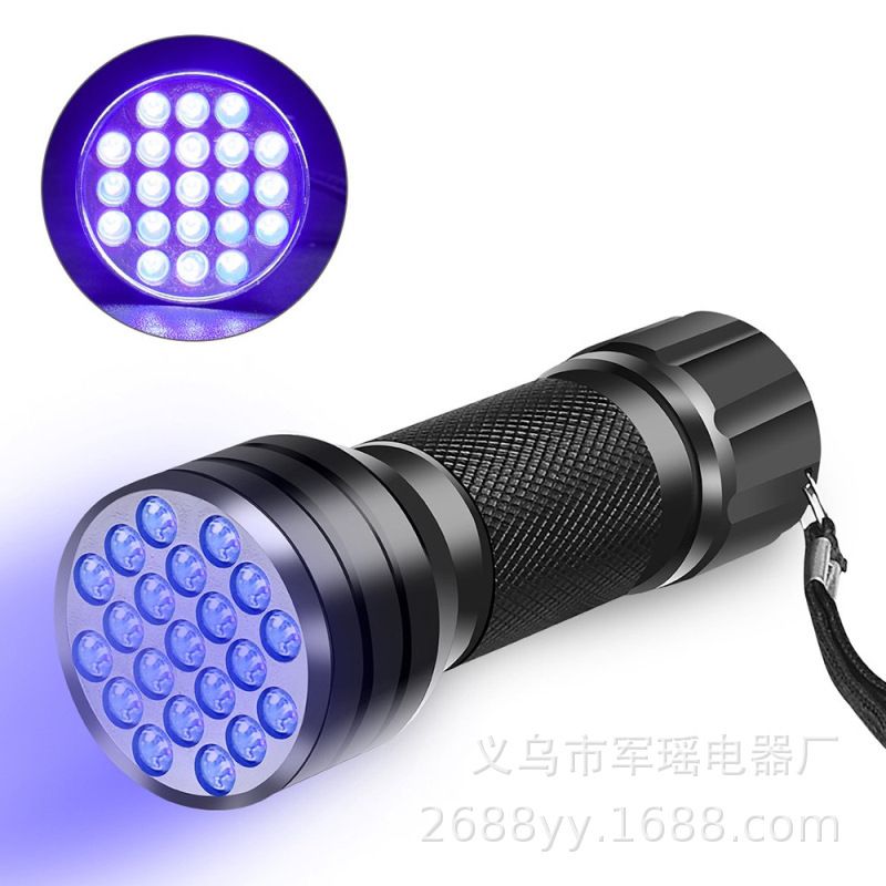 21LED UV Violet Light Flashlight Nail Lamp UV Fluorescent