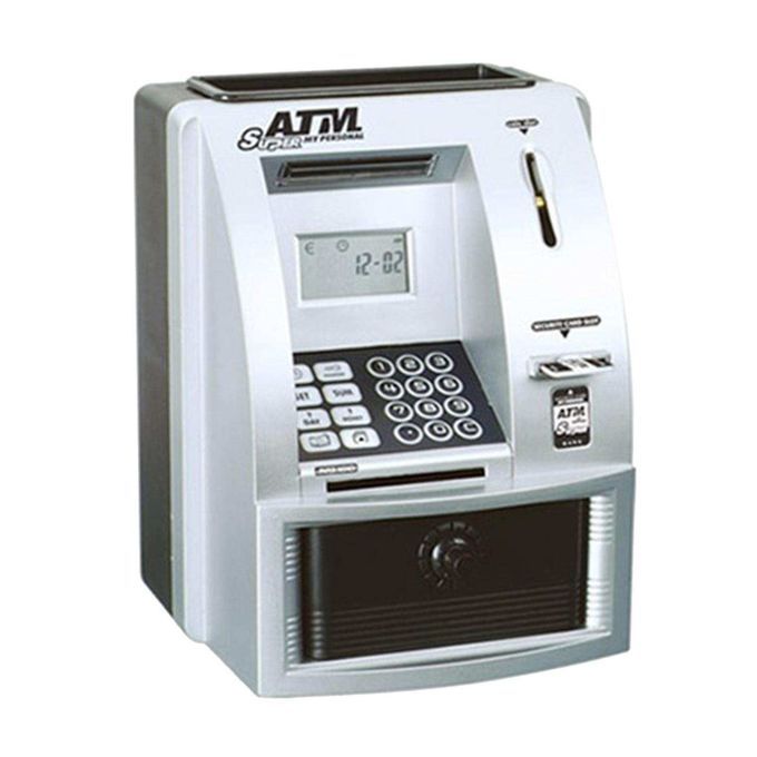 Electronic Piggy Bank ATM Password Cash Coin Money  Type A Black