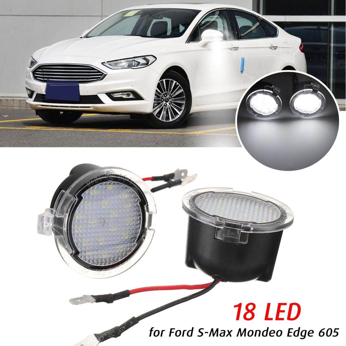 1 Pair LED Under Mirror Light Puddle Light Lamp White For Ford S- Mondeo Edge 605