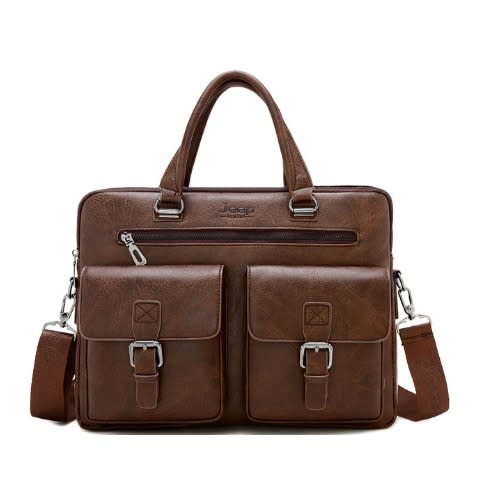 Leather Laptop Bag-15.6''- Coffee Brown
